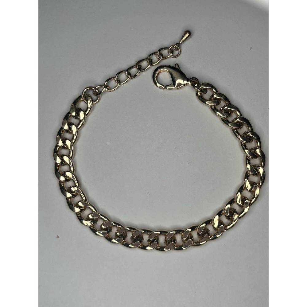 Unisex Gold Plated Stainless Steel Curb Chain Bracelet